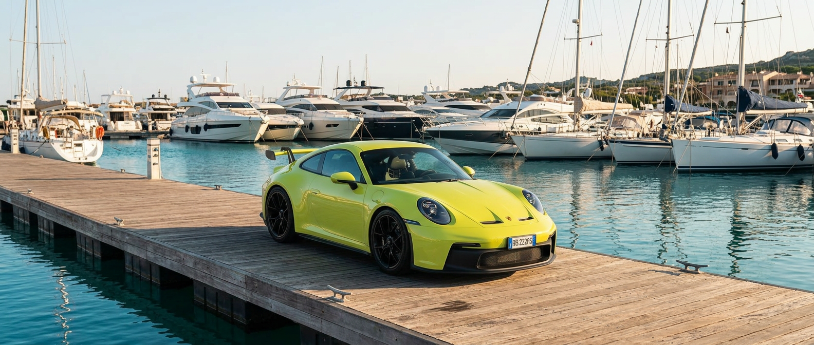 Porsche 911 GT3 consegnata alla Marina di Portisco da Rial Rent