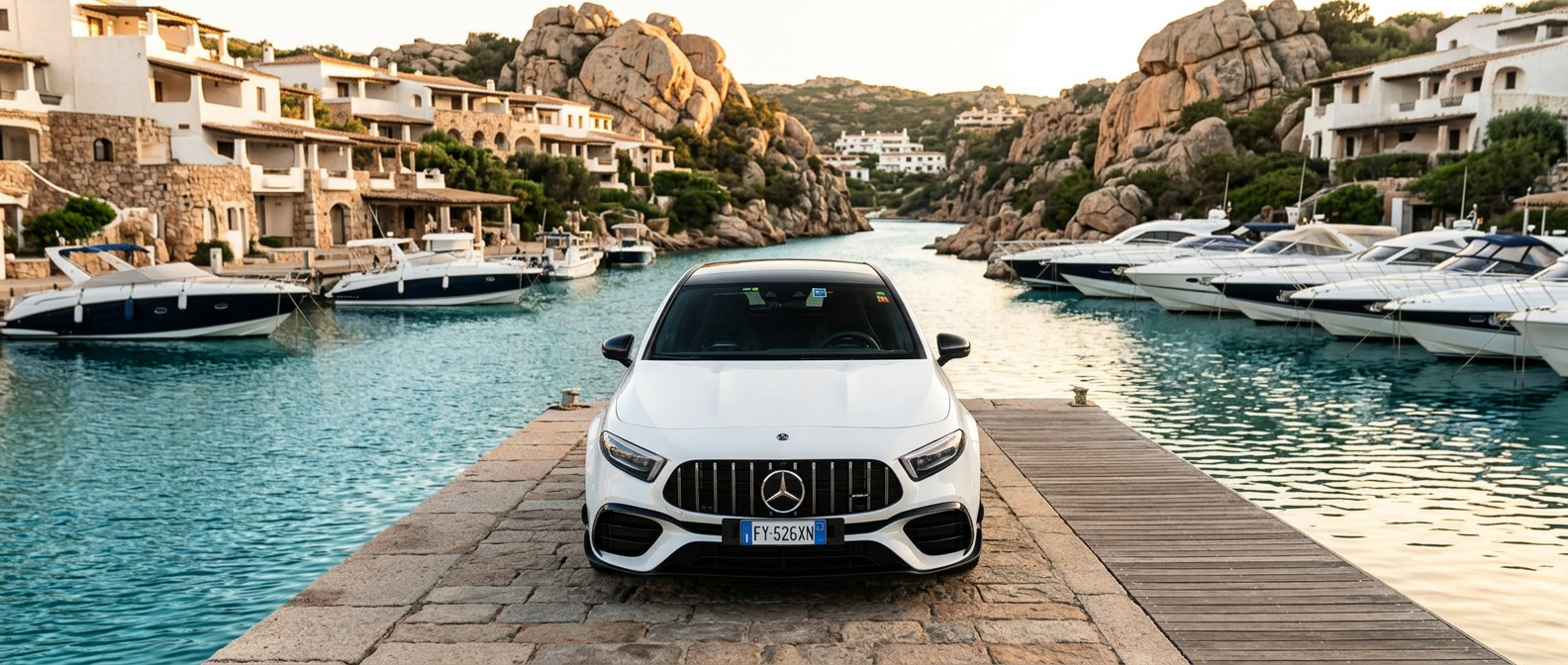 Mercedes A45s consegnata alla Marina di Poltu Quatu da Rial Rent