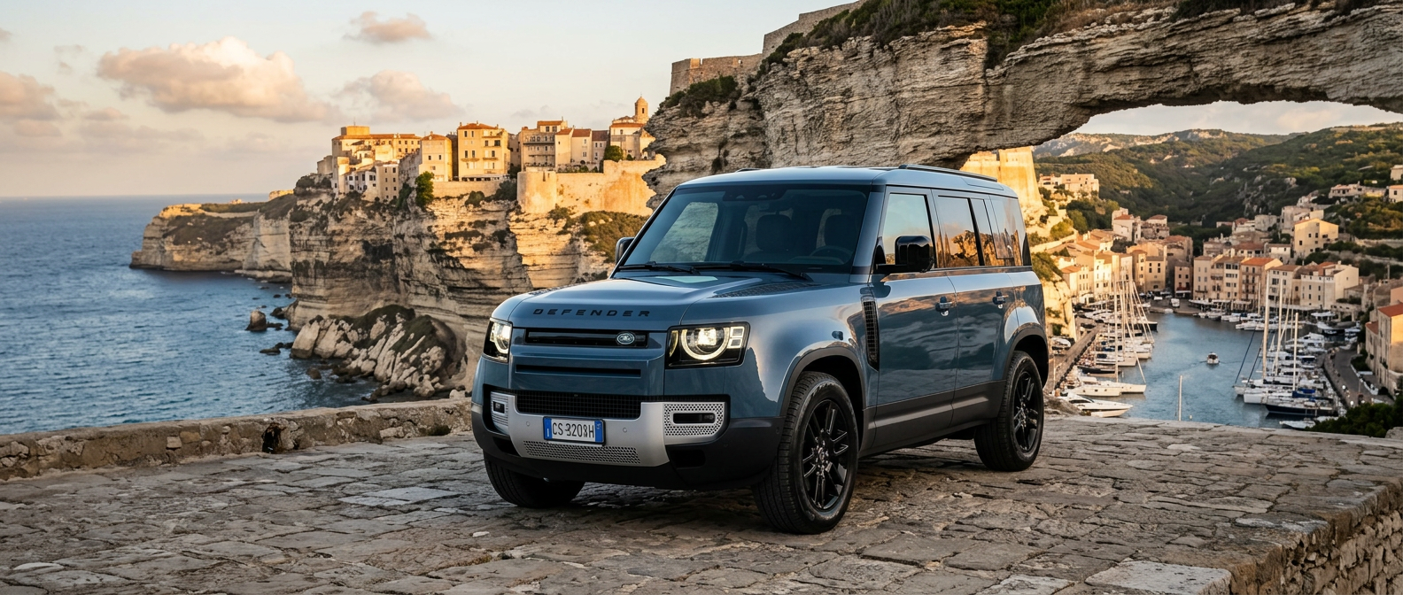 Land Rover Defender 110 consegnata a Bonifacio in Corsica da Rial Rent