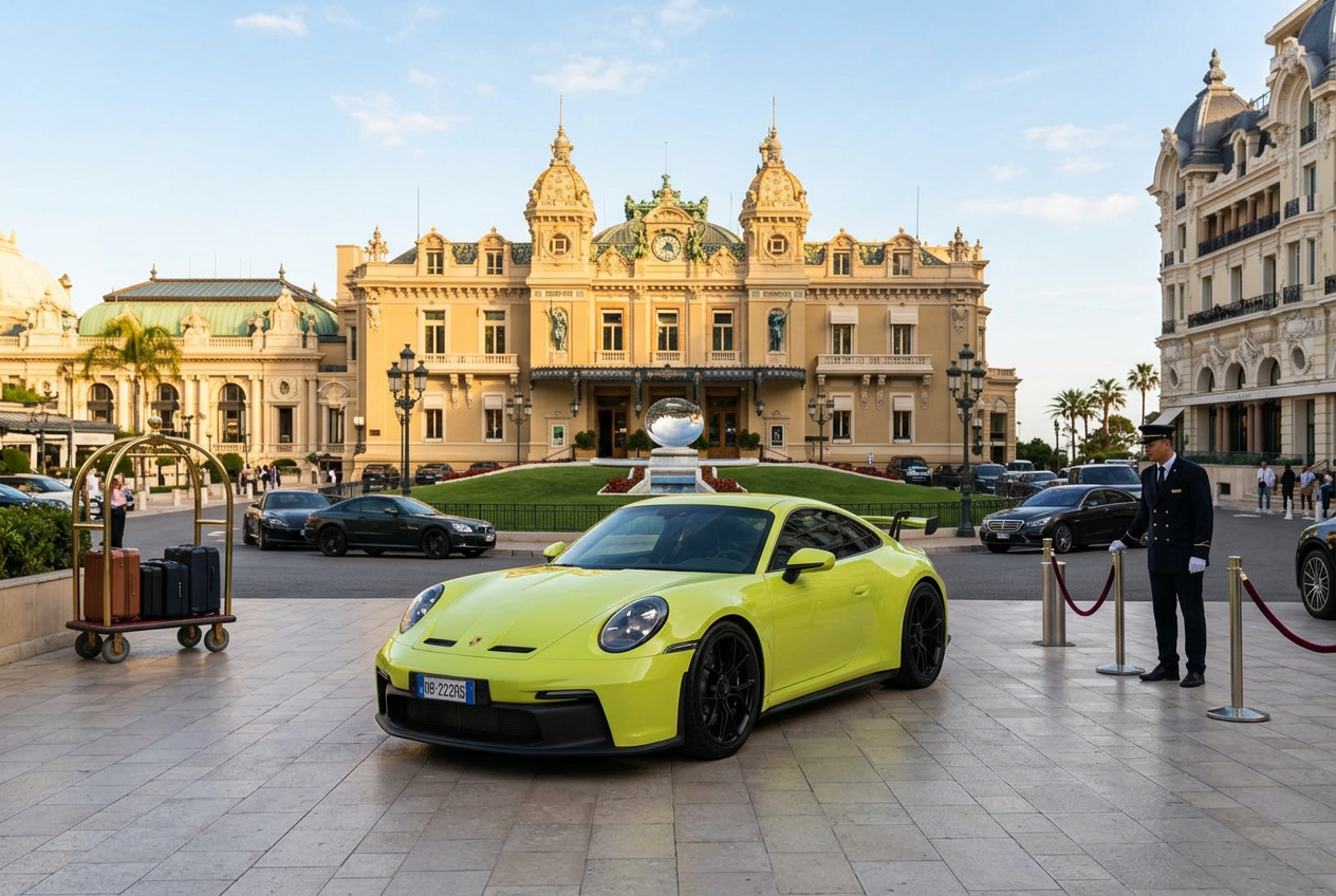 Porsche 911 GT3 consegnata all'Hotel de Paris di Monte Carlo da Rial Rent
