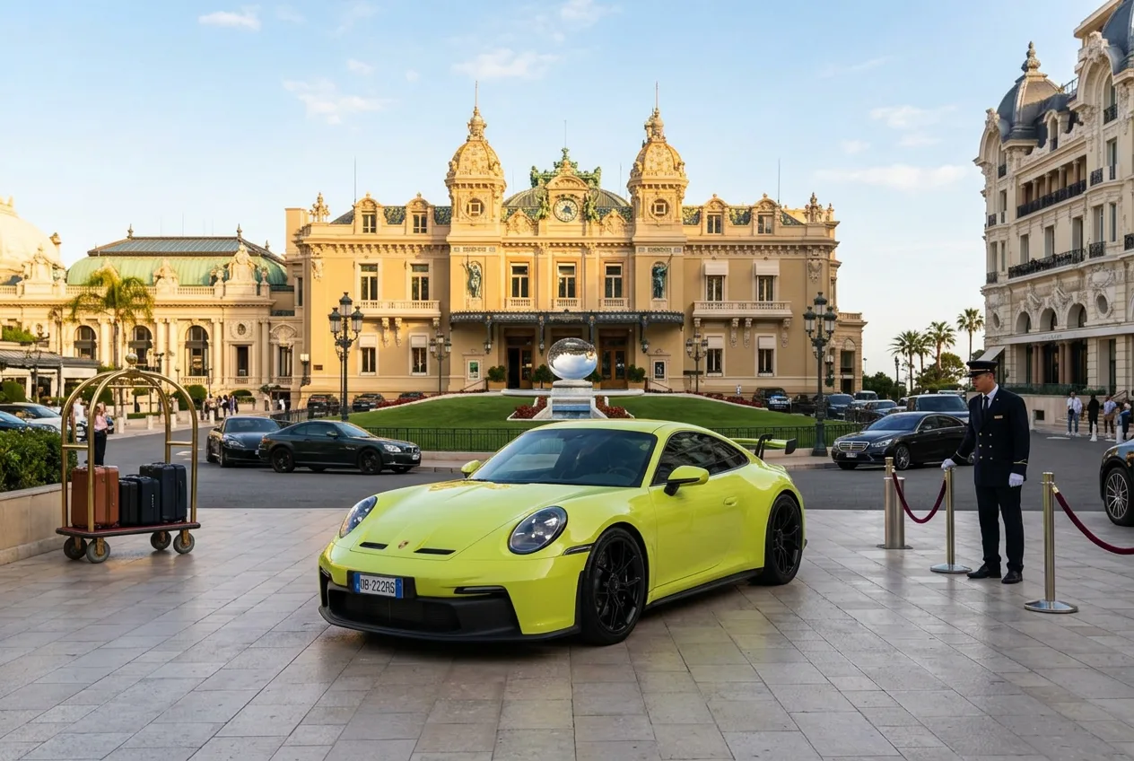 Porsche 911 GT3 consegnata all'Hotel de Paris di Monte Carlo da Rial Rent