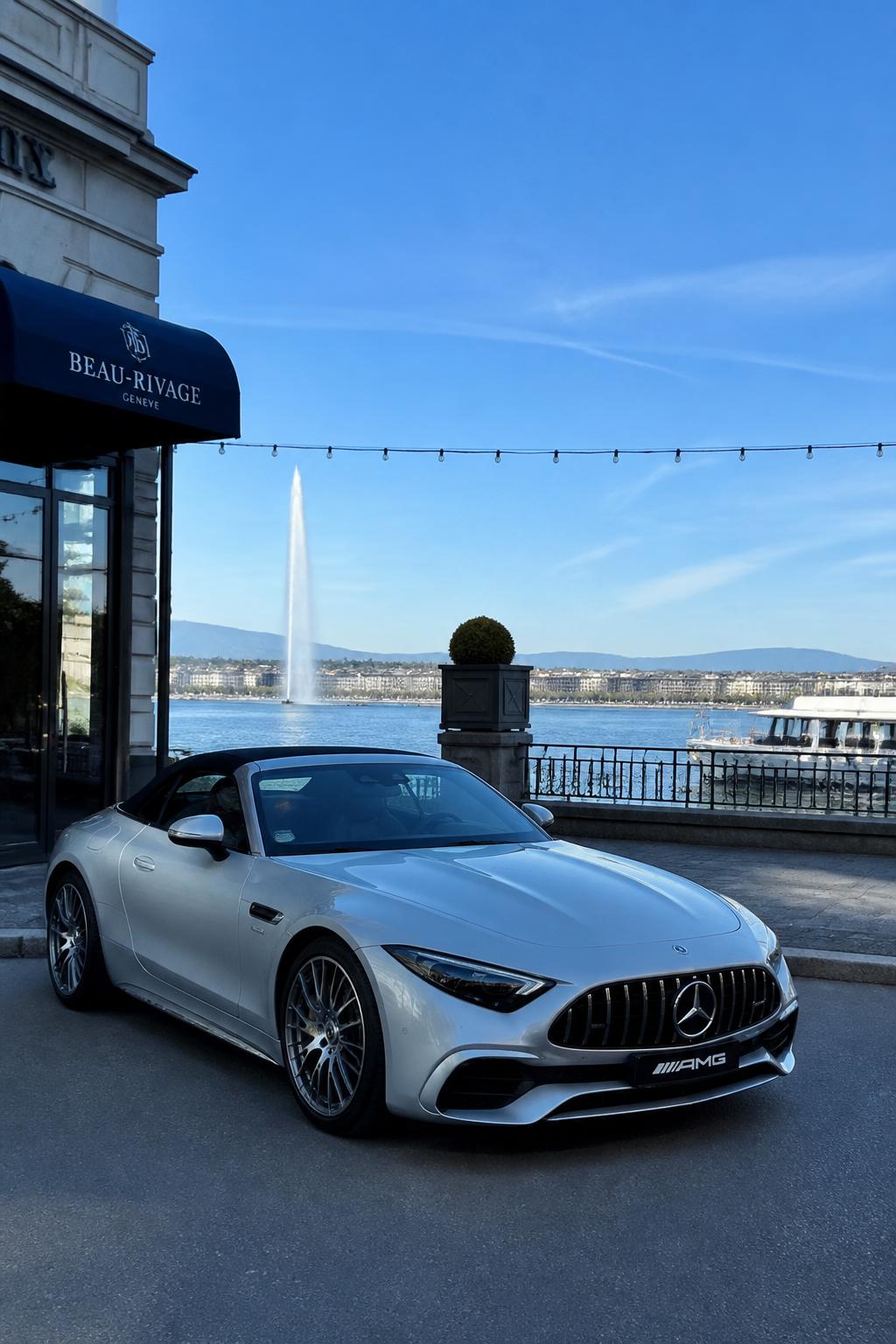 Mercedes-AMG SL 43 consegnata all'Hotel Beau-Rivage di Ginevra da Rial Rent