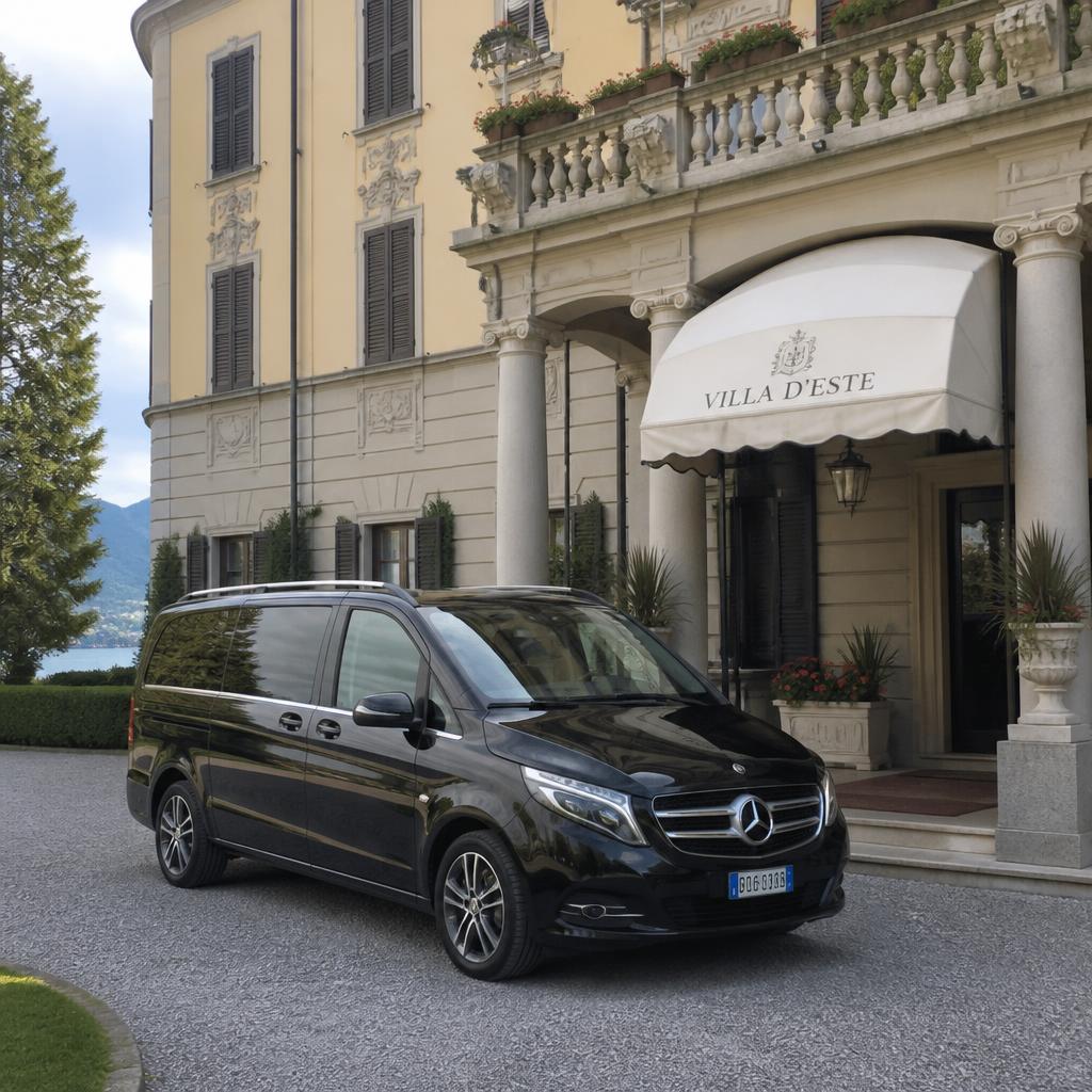 Mercedes V-Class consegnata a Villa d'Este sul Lago di Como da Rial Rent